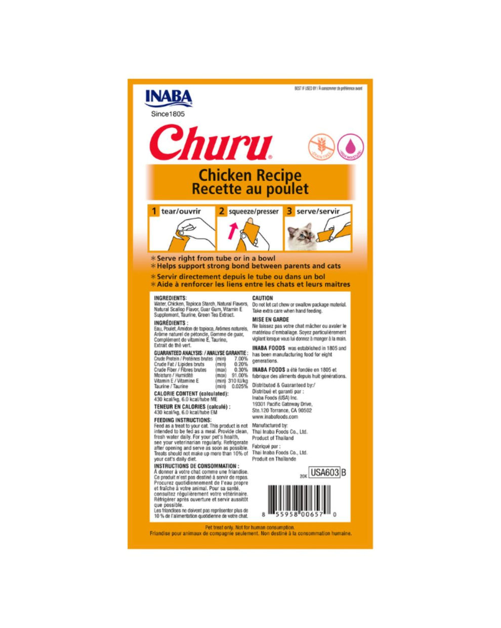 Caja de churo Pollo 6 saches de 4 tubos