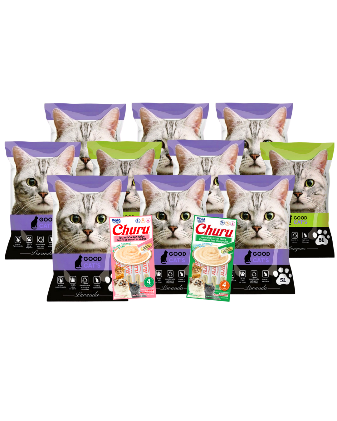 PROMOCION 40 kg aroma Manzana mas 2 sobre de churu de regalo