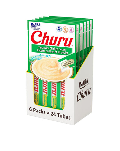 Display de churo Pollo Atún 6 saches de 4 tubos